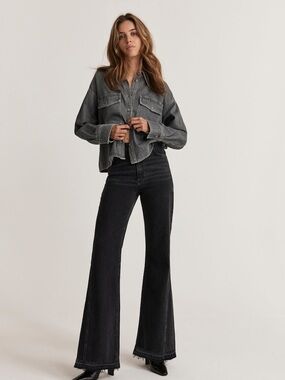 Mint Velvet 100% Cotton Wide-Leg High Rise Women's Jeans